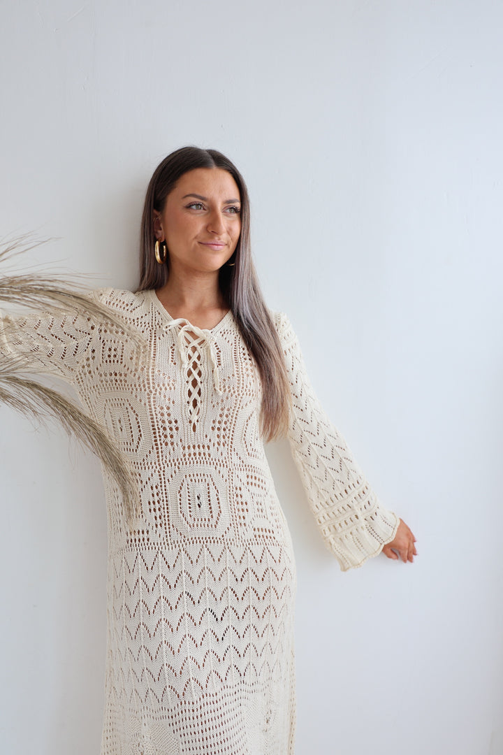 Langes Häkelkleid Beauty Bohemian