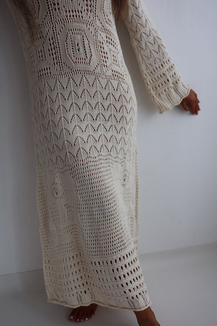 Langes Häkelkleid Beauty Bohemian