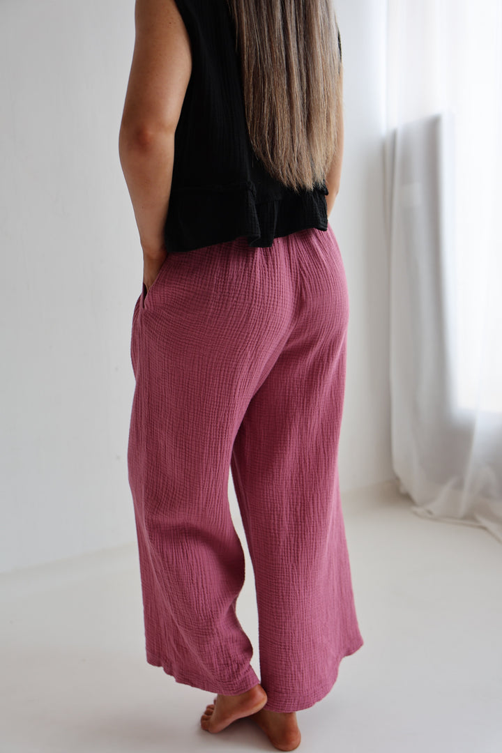 3/4 Musselinhose Casual Fit