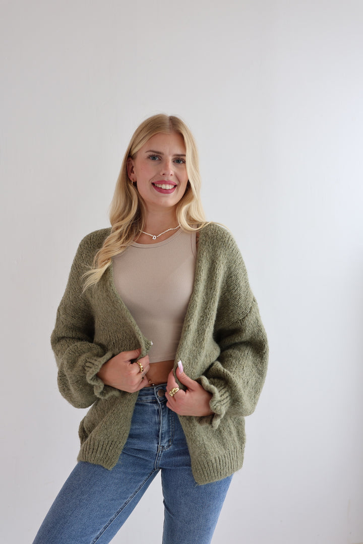 Offener Cardigan mit Rüschenärmeln Clara