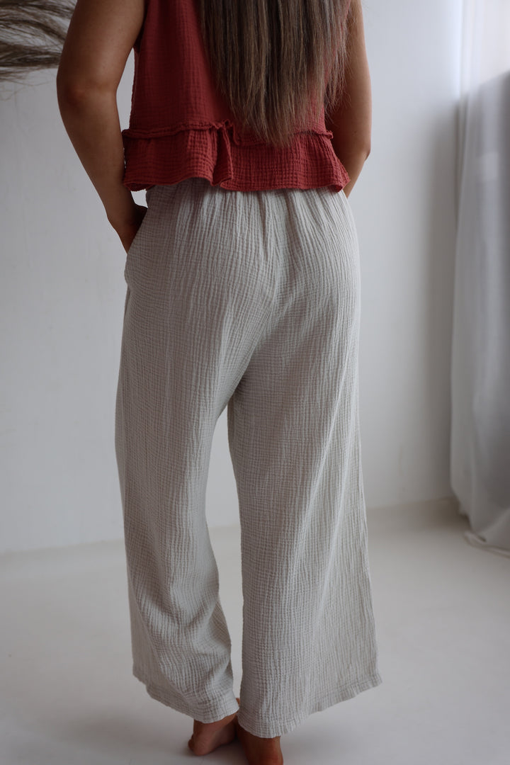 3/4 Musselinhose Casual Fit