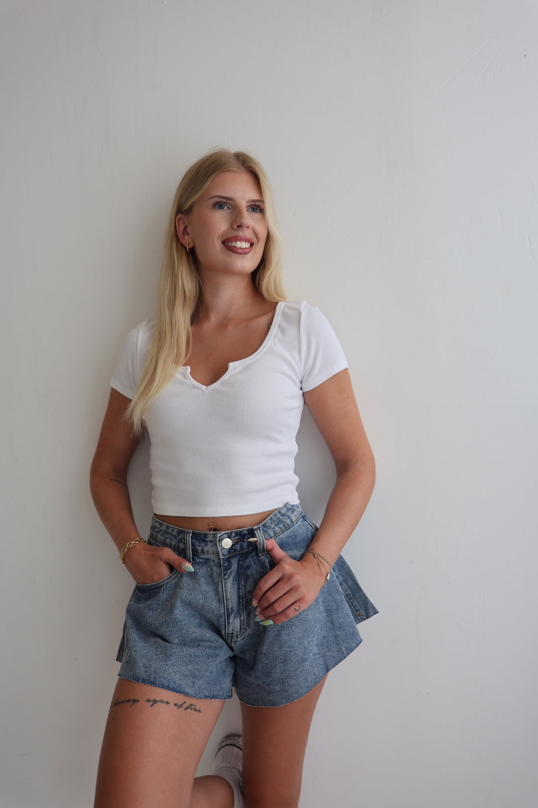 Ausgestellte Jeansshorts Lani
