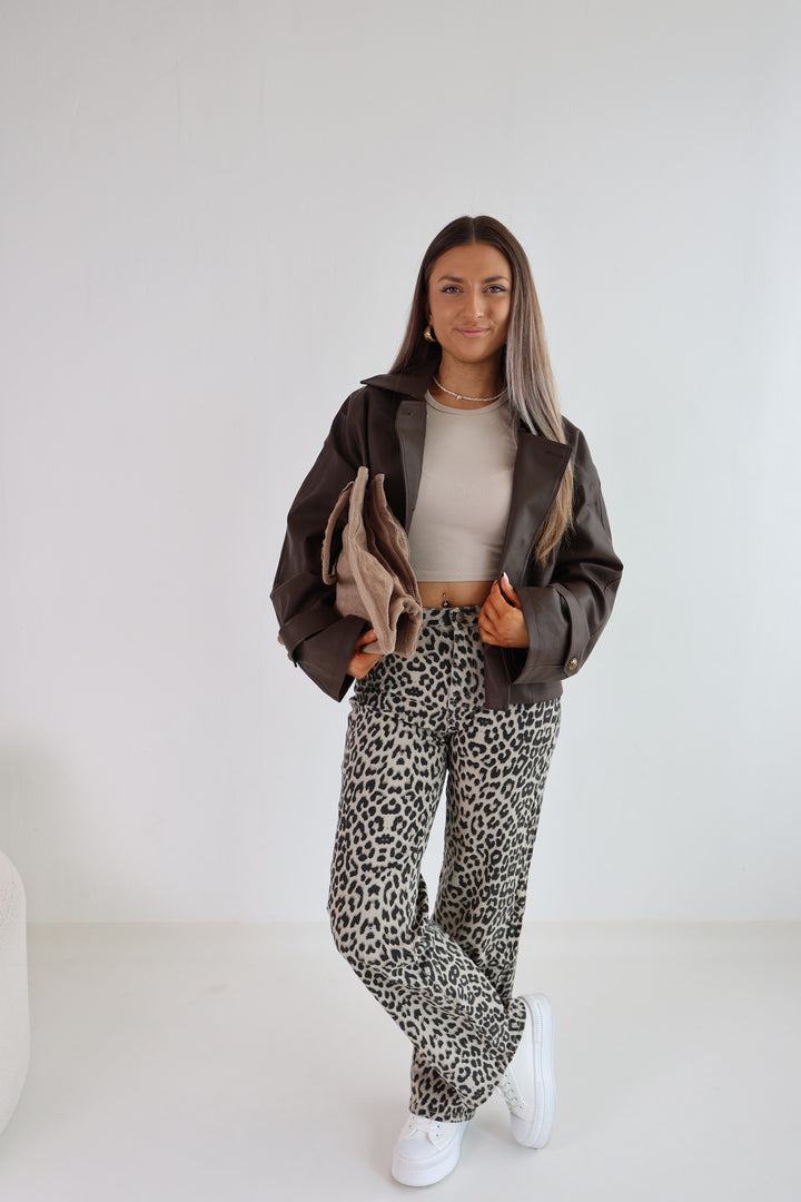 Kurzer Ledertrenchcoat Cape Town