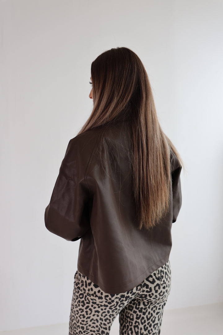 Kurzer Ledertrenchcoat Cape Town