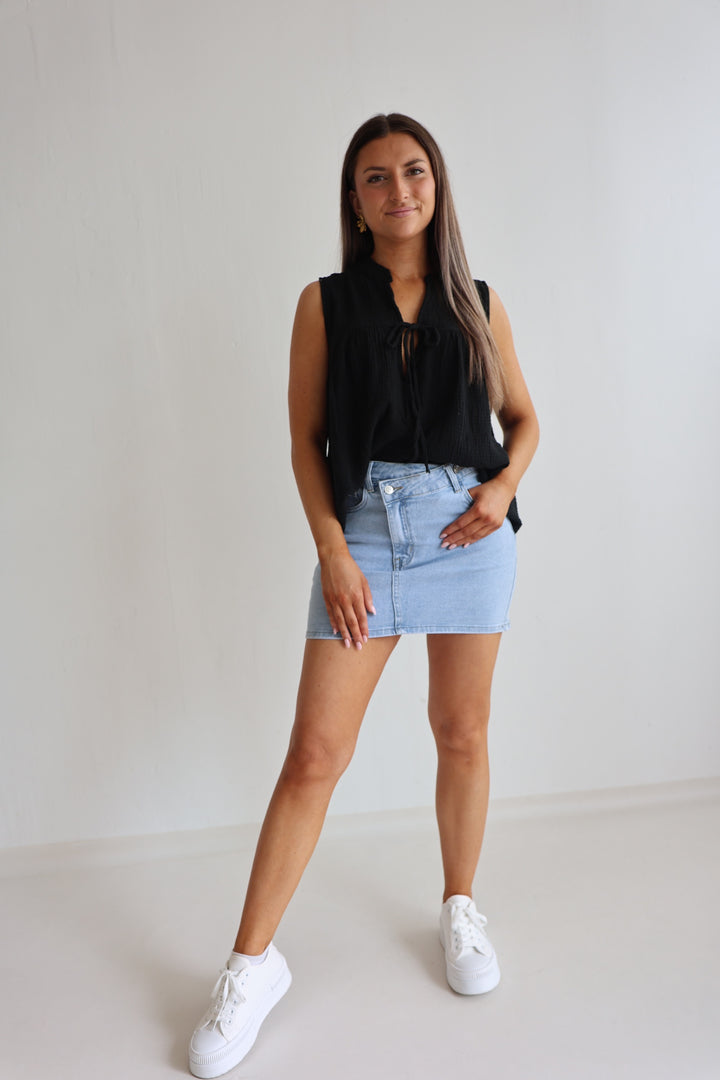 Jeansrock mit asymmetrischem Saum (9072-1)