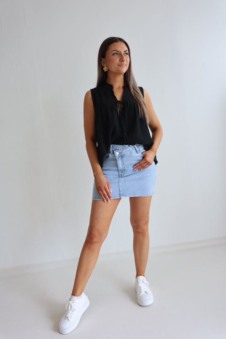 Jeansrock mit asymmetrischem Saum (9072-1)