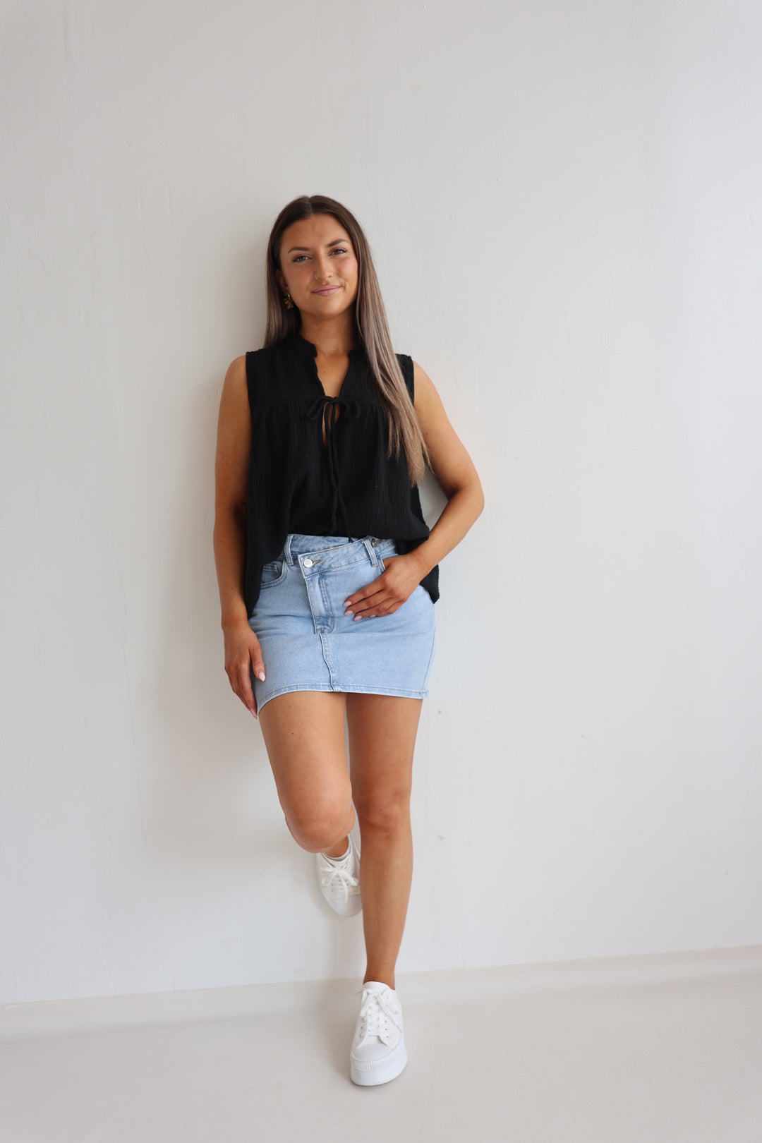 Jeansrock mit asymmetrischem Saum (9072-1)