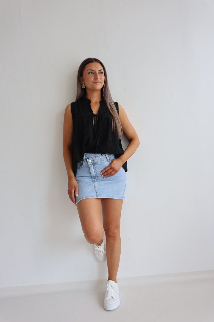 Jeansrock mit asymmetrischem Saum (9072-1)