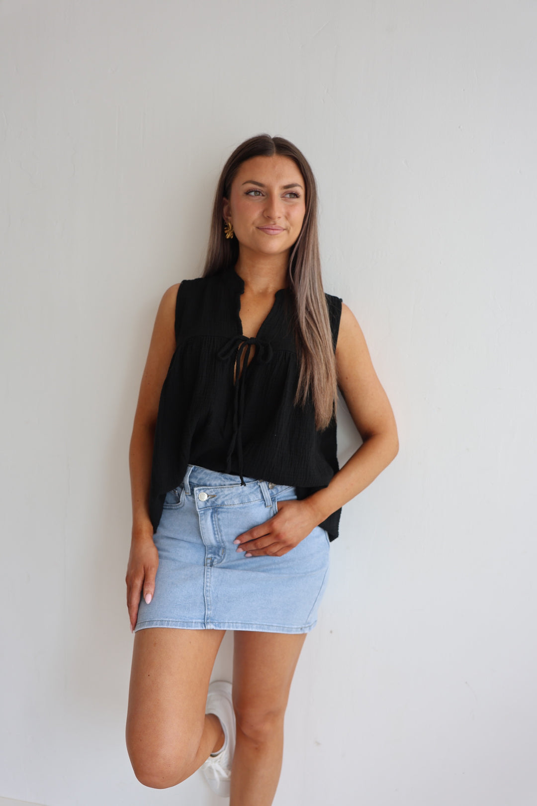 Jeansrock mit asymmetrischem Saum (9072-1)