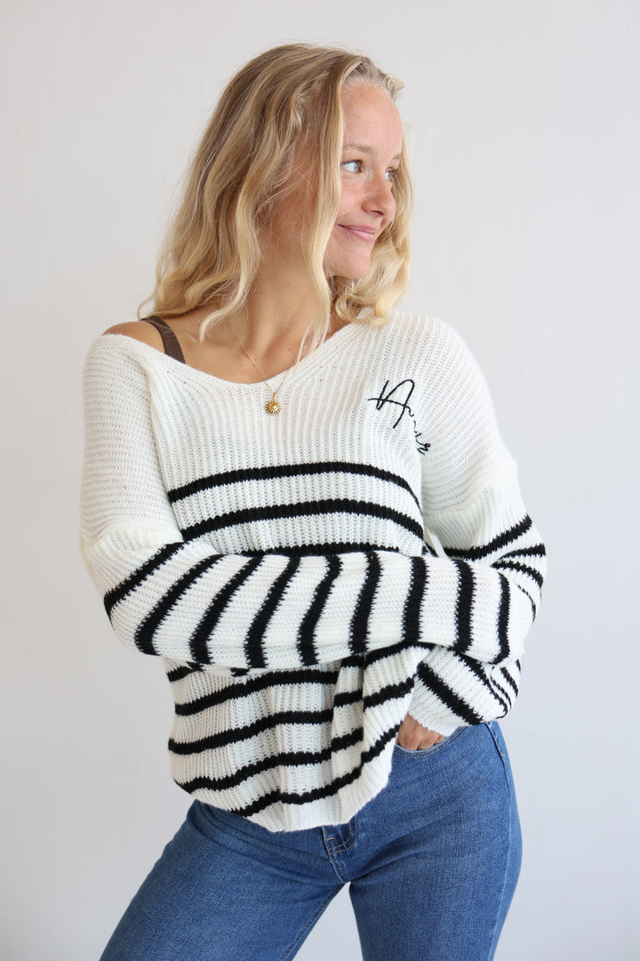 Gestreifter Strickpullover Amour