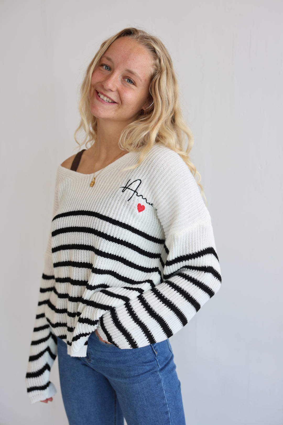 Gestreifter Strickpullover Amour