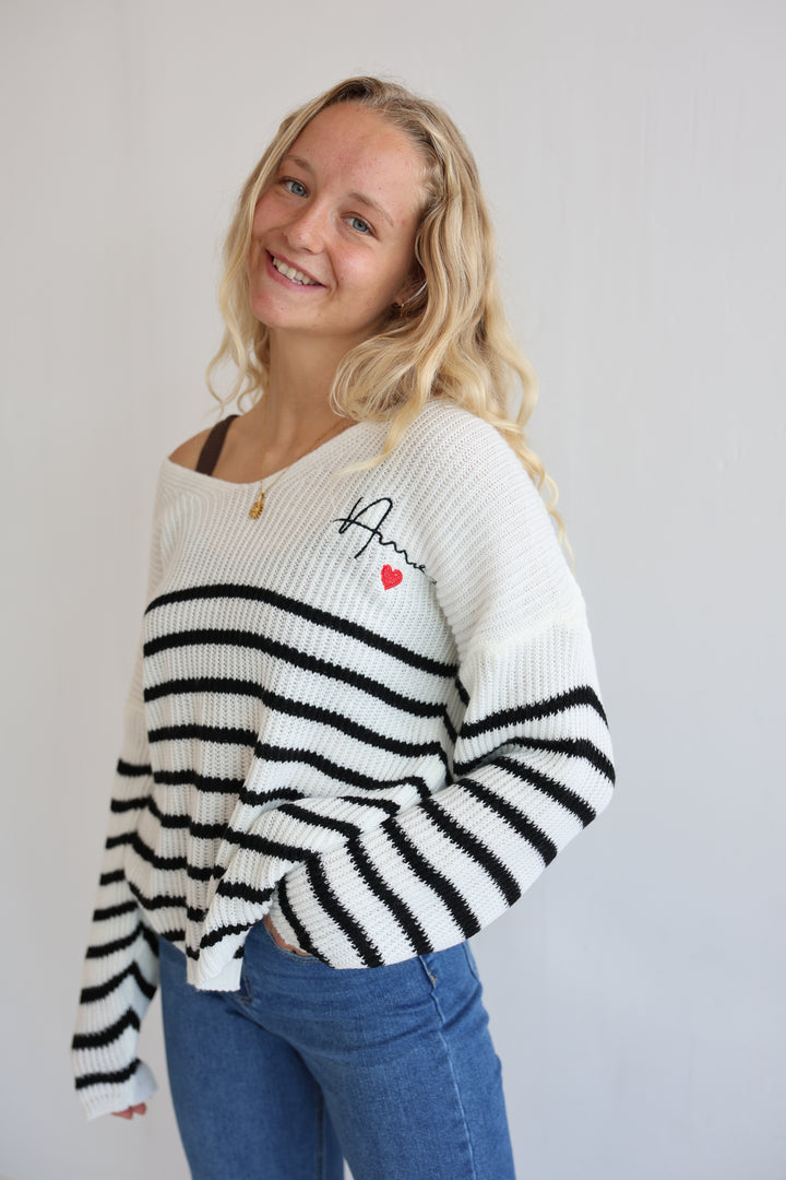Gestreifter Strickpullover Amour