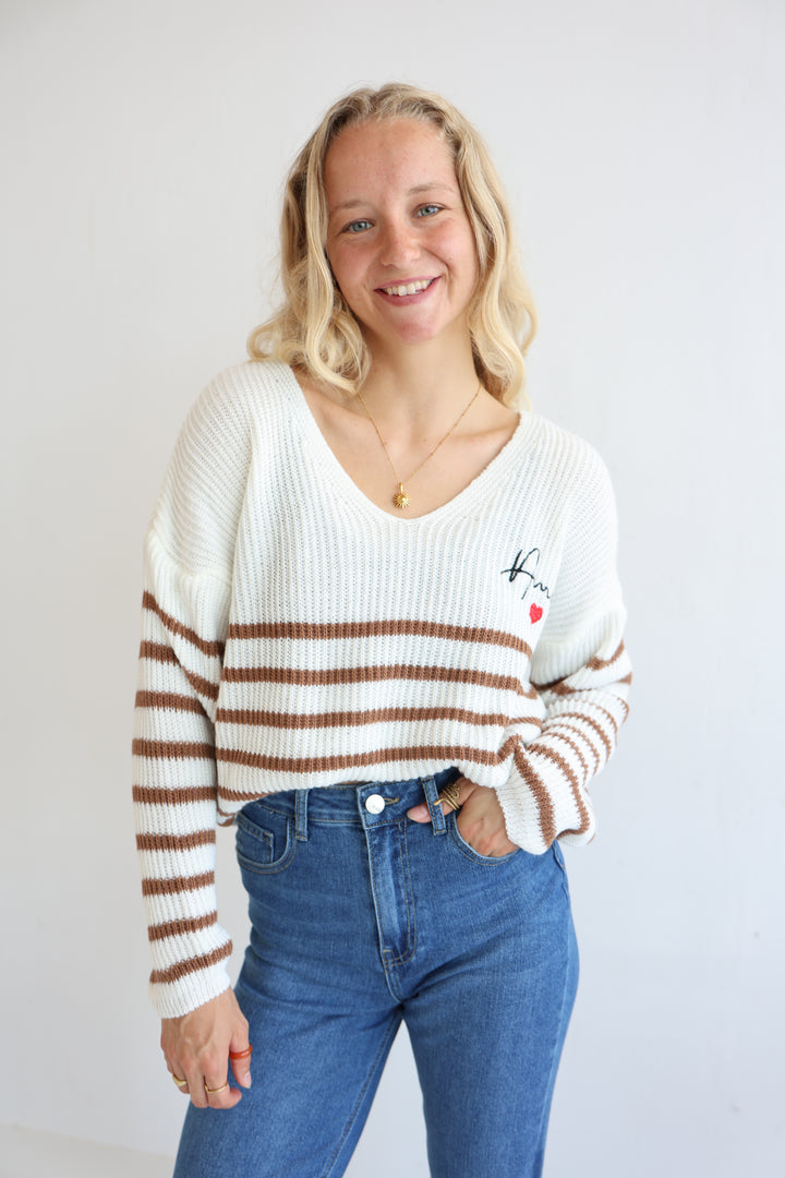 Gestreifter Strickpullover Amour