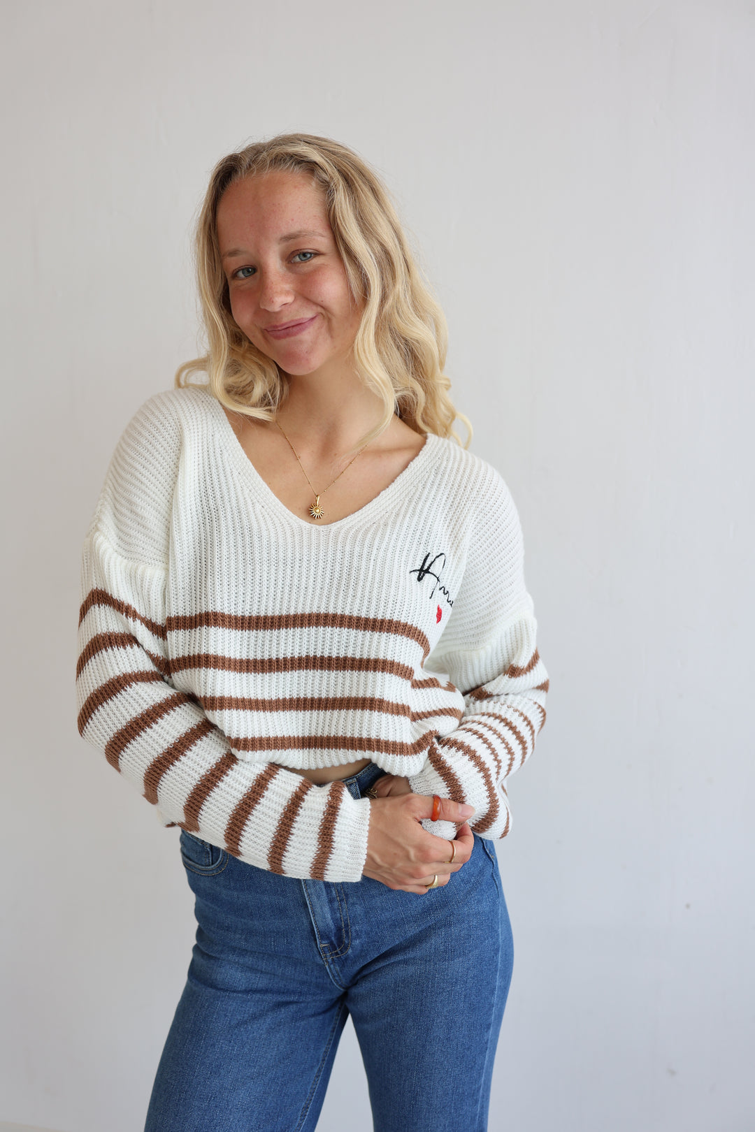 Gestreifter Strickpullover Amour