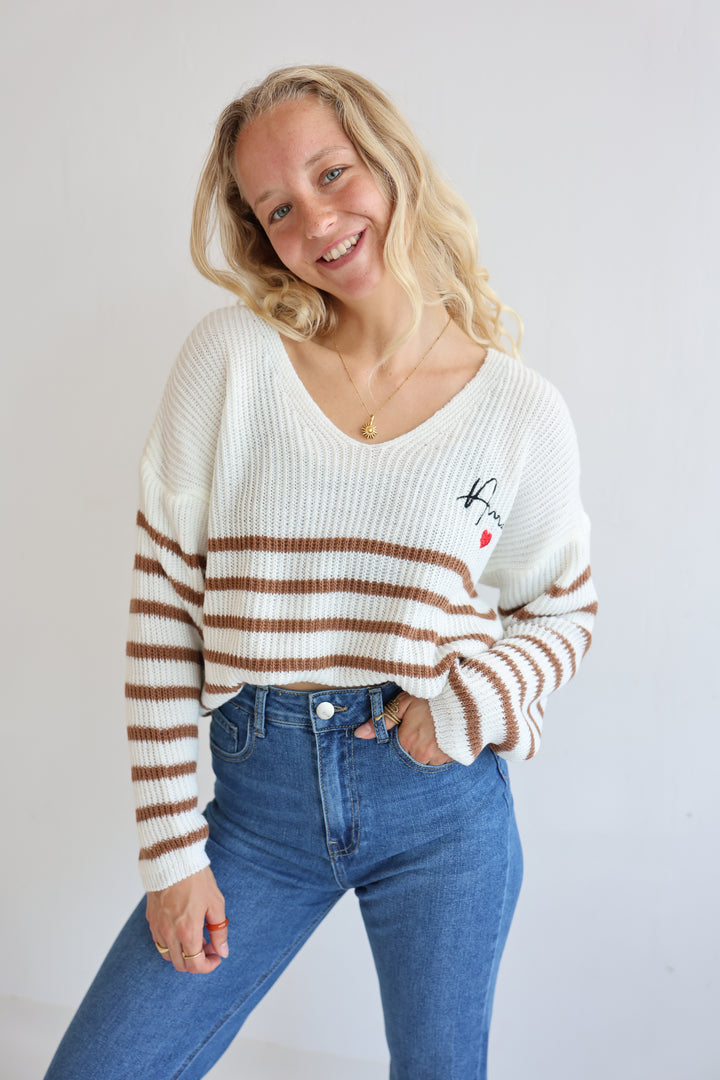 Gestreifter Strickpullover Amour