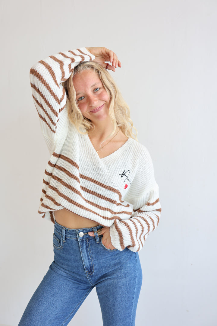 Gestreifter Strickpullover Amour