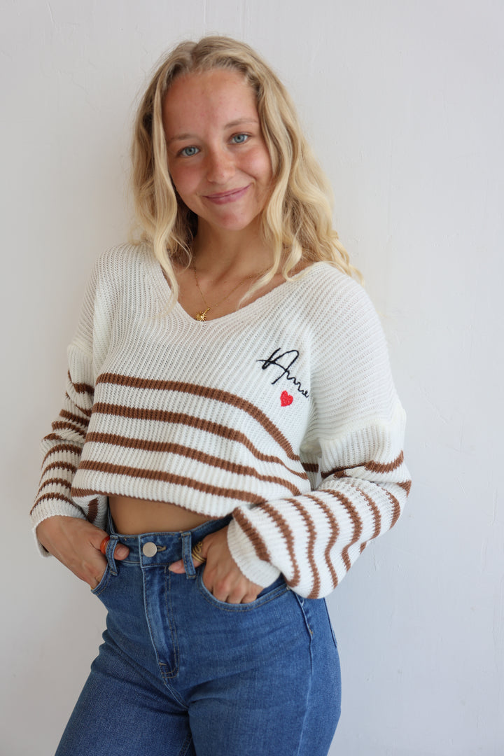 Gestreifter Strickpullover Amour