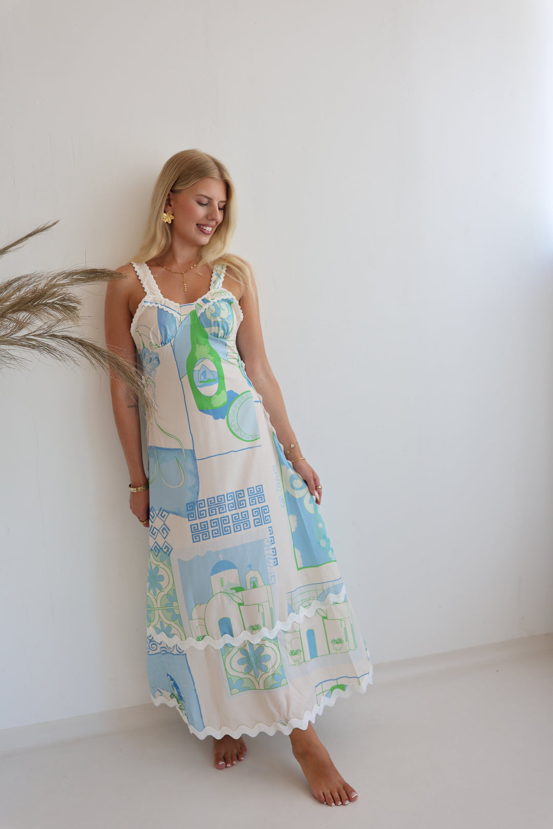 Langes Leinenkleid Santorini