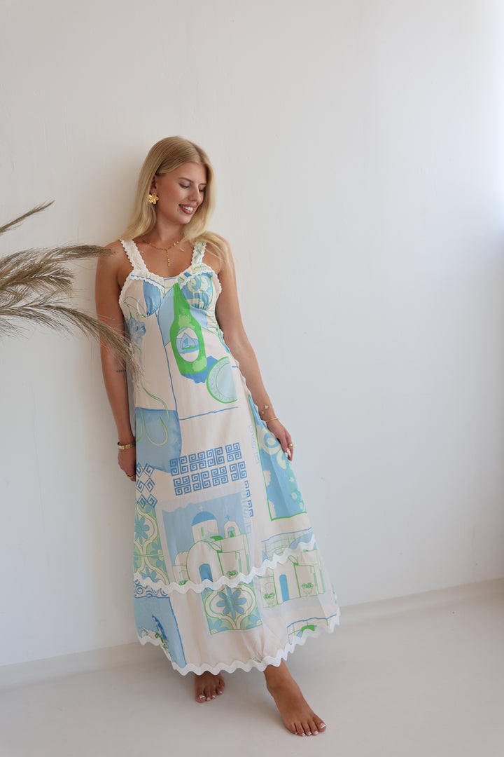 Langes Leinenkleid Santorini