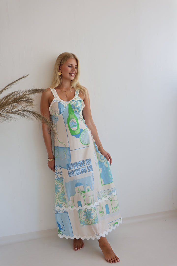 Langes Leinenkleid Santorini