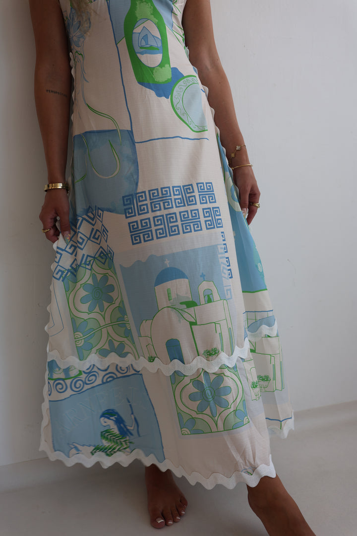 Langes Leinenkleid Santorini