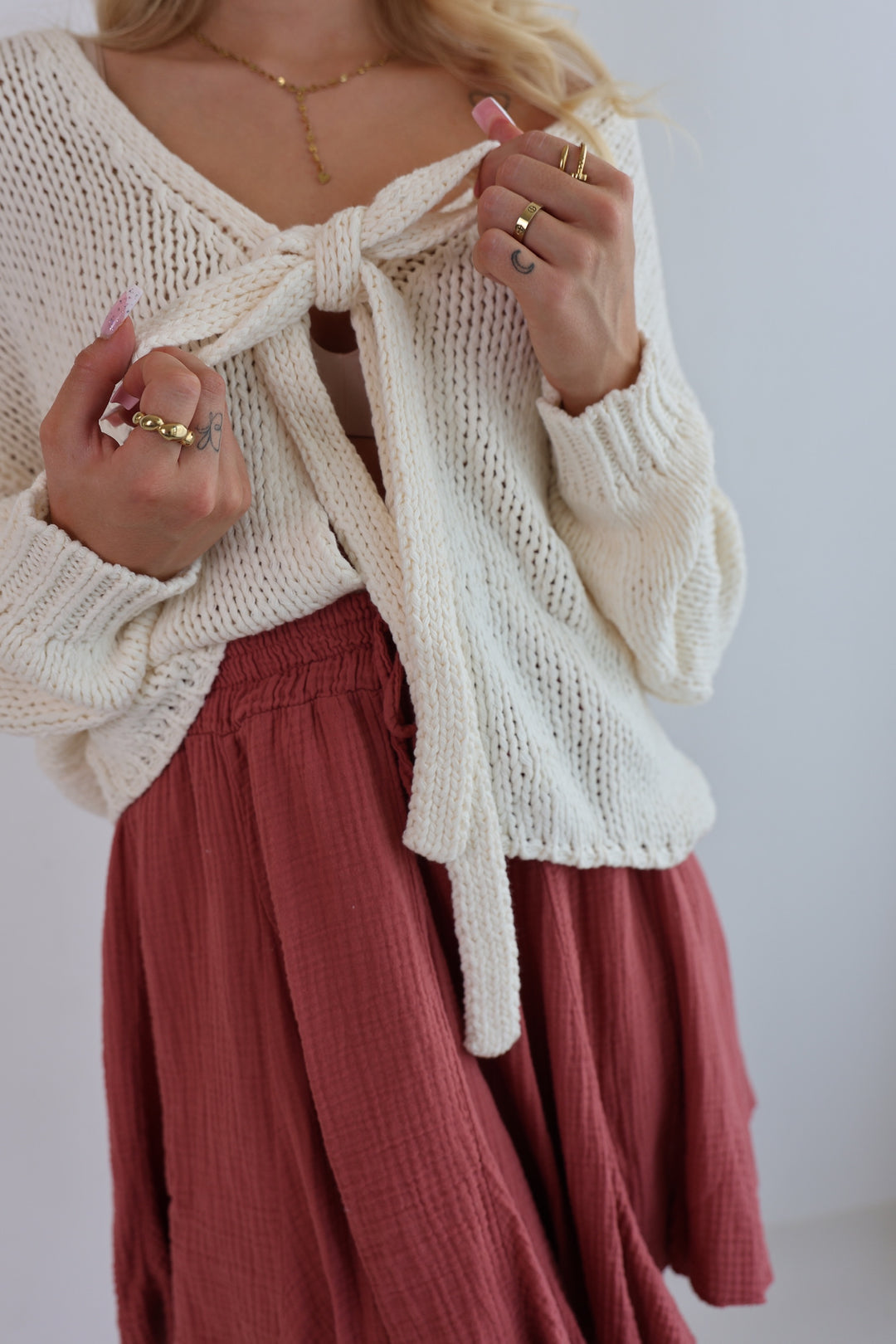 Cardigan mit Schleife Elsa