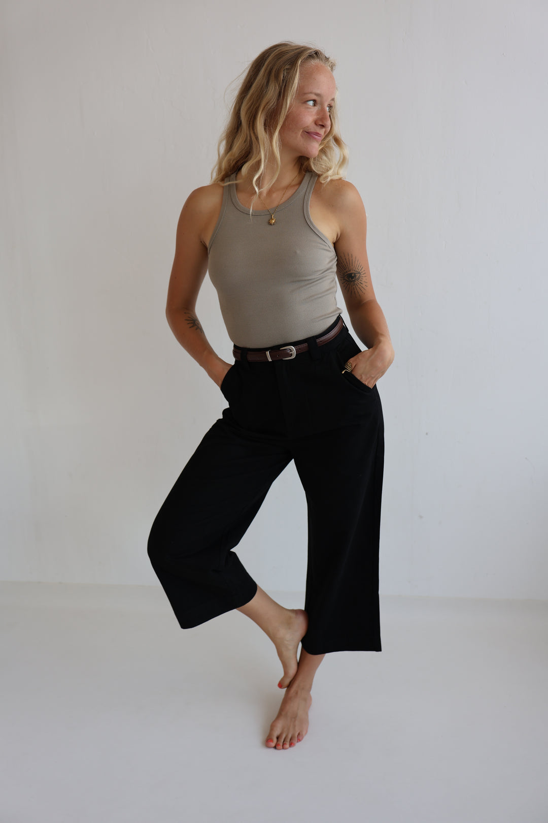 Culotte Jeans mit Gürtel Jana