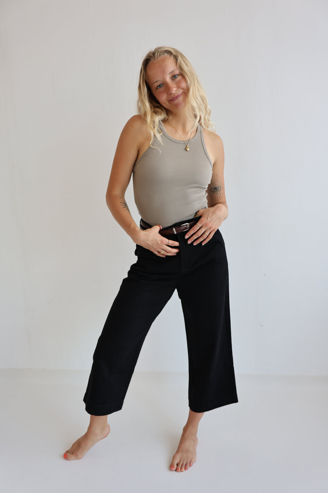 Culotte Jeans mit Gürtel Jana