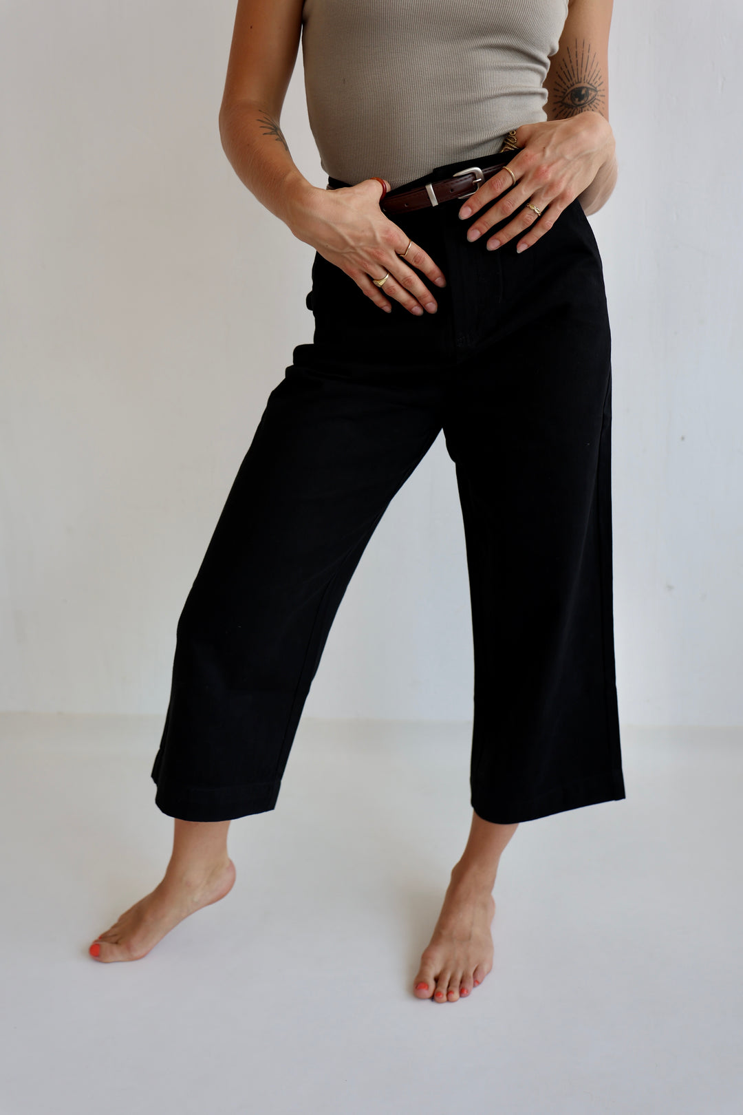 Culotte Jeans mit Gürtel Jana