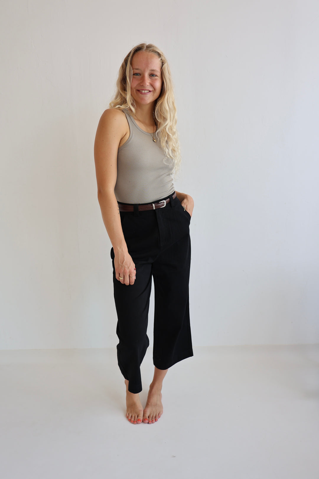 Culotte Jeans mit Gürtel Jana