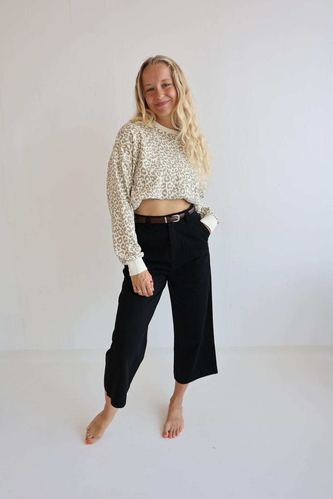 Culotte Jeans mit Gürtel Jana