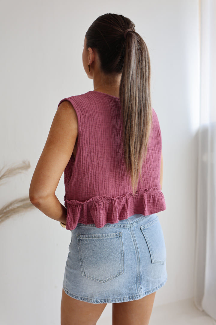 Asymmetrischer Mini-Jeanshosenrock Tara