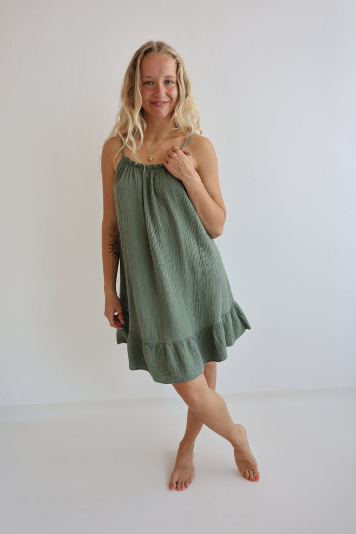 Musselinkleid mit Mini-Volant Hailey