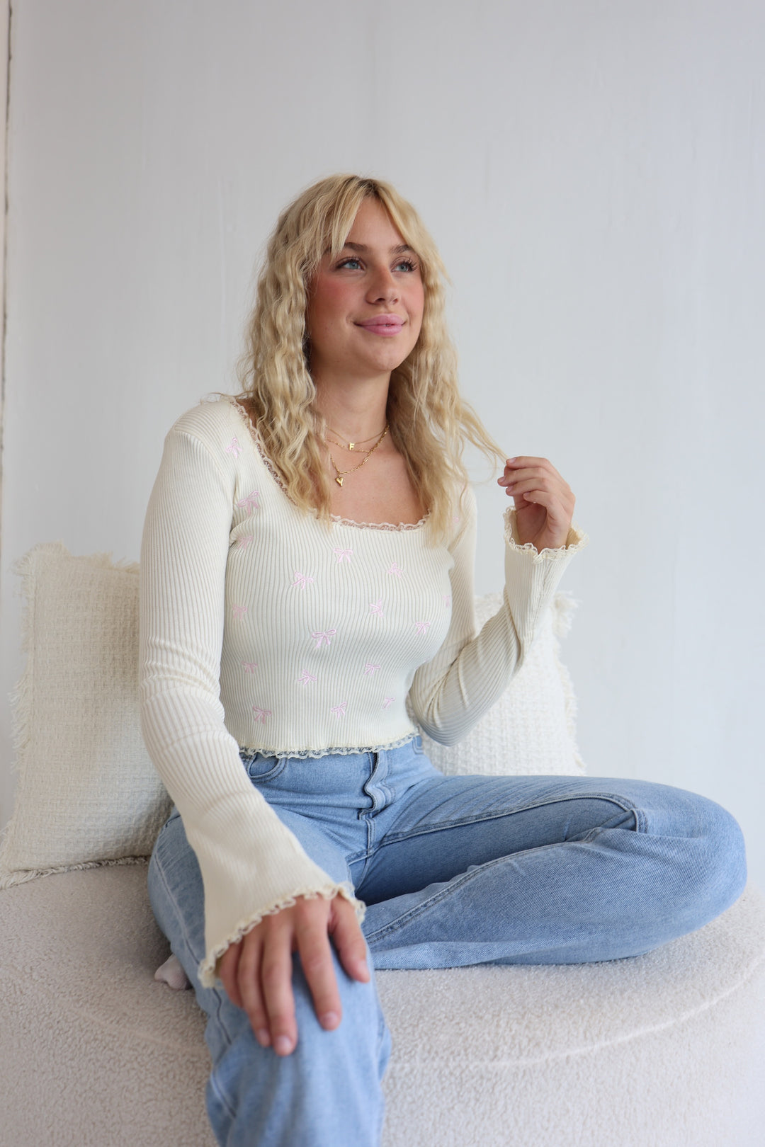 Geripptes Longsleeve Pretty Bows