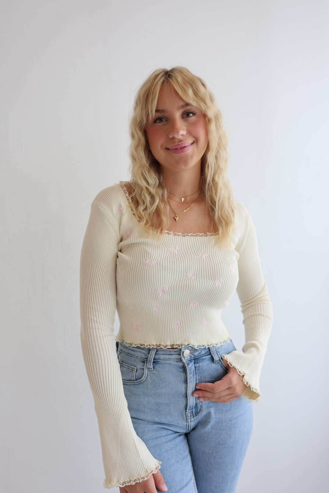 Geripptes Longsleeve Pretty Bows