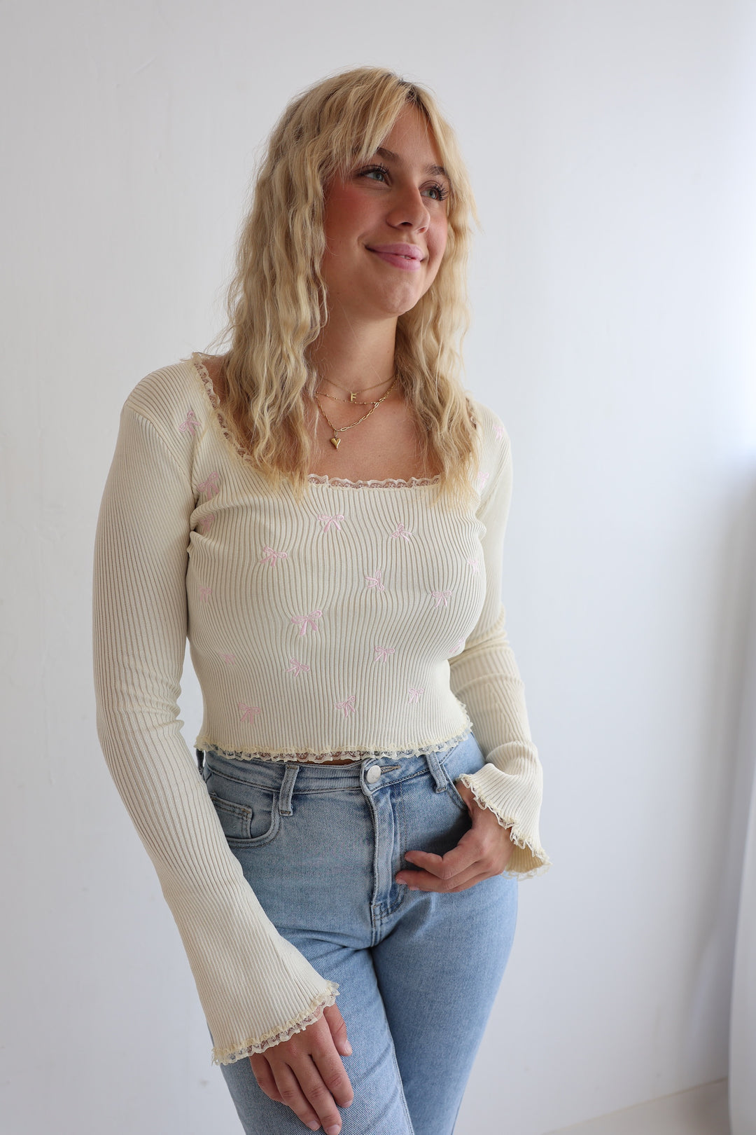 Geripptes Longsleeve Pretty Bows