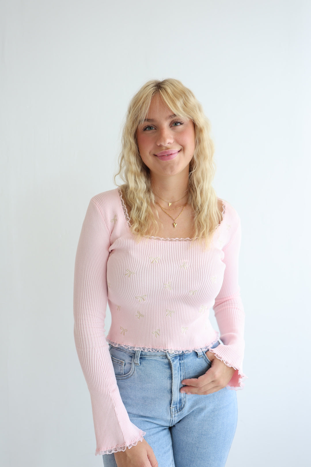 Geripptes Longsleeve Pretty Bows