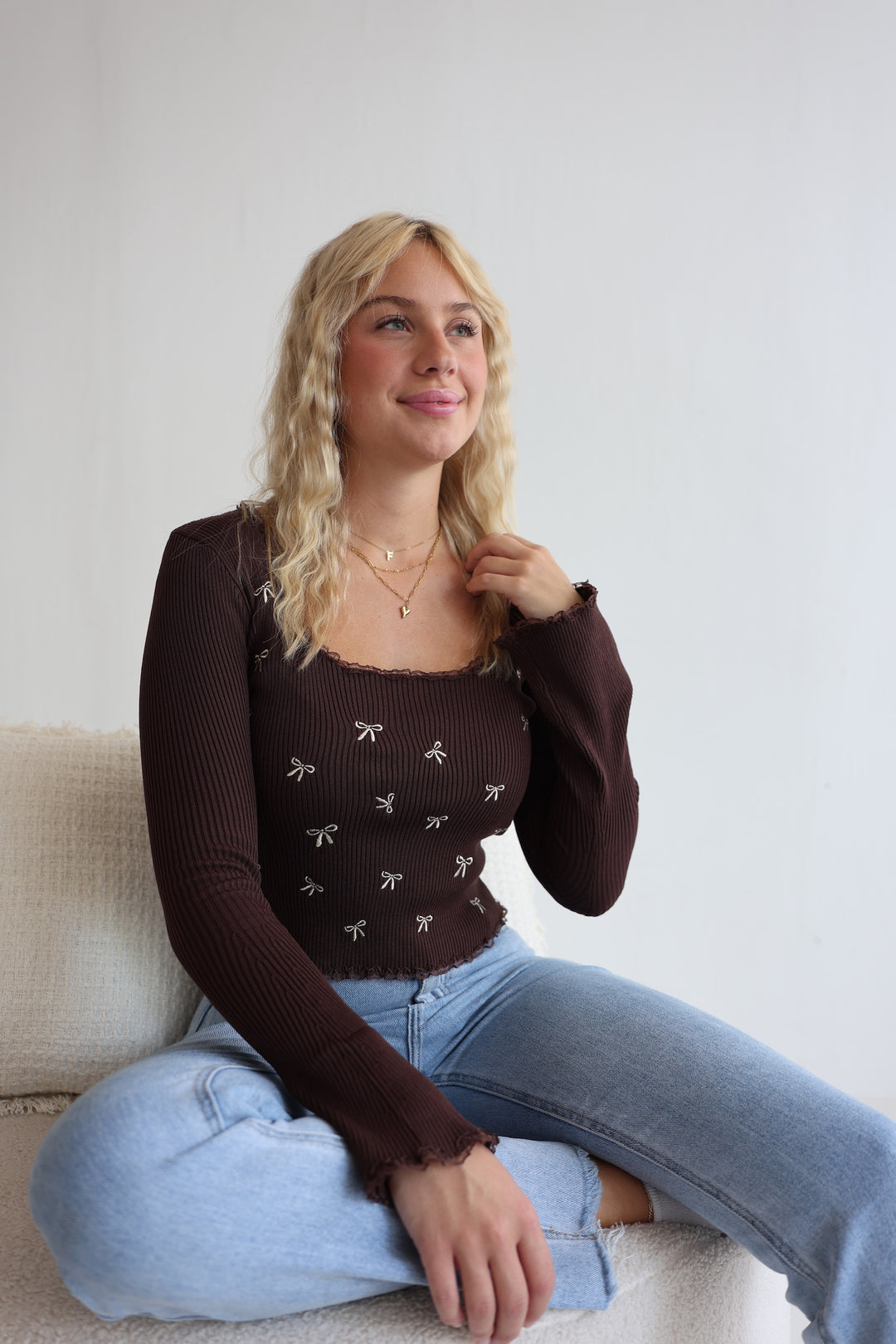 Geripptes Longsleeve Pretty Bows