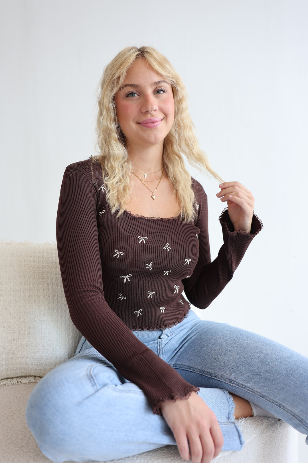 Geripptes Longsleeve Pretty Bows