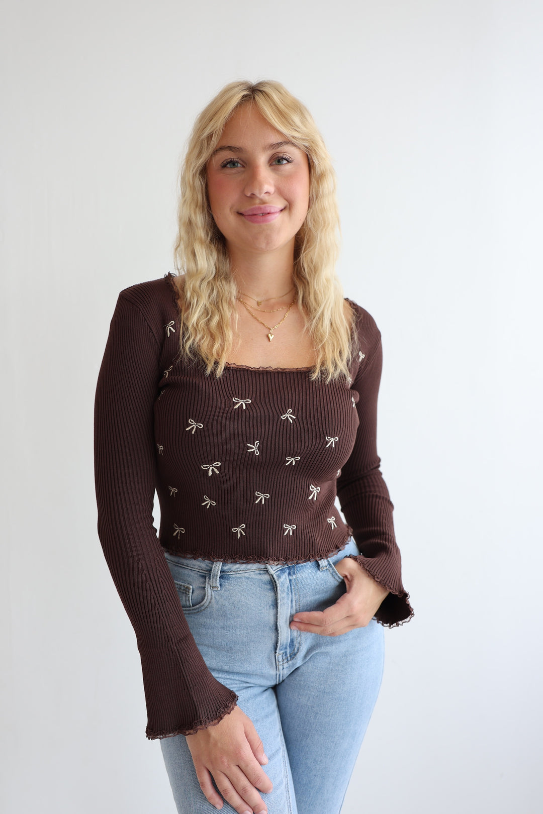 Geripptes Longsleeve Pretty Bows