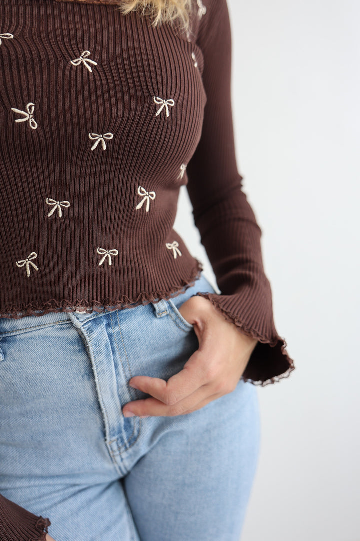 Geripptes Longsleeve Pretty Bows