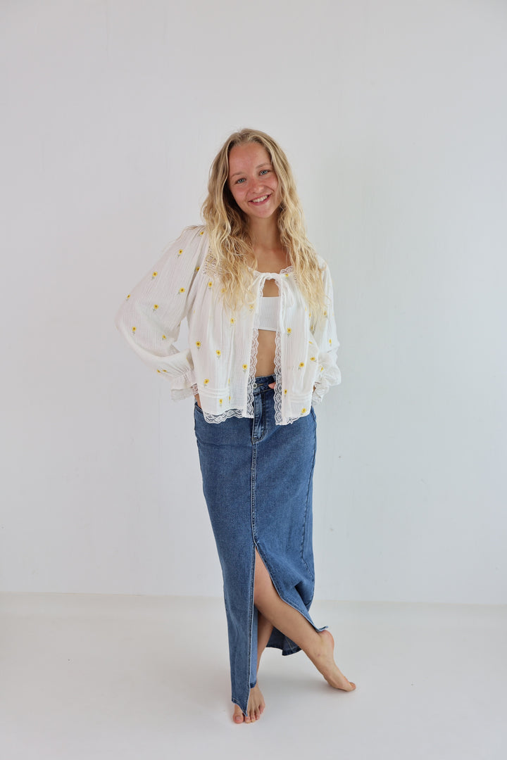 Musselin Cardigan Sunflowers